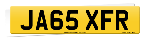 Registration number JA65 XFR